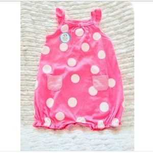 Carter's Baby Girl Polka Dot Crab Embroidered Romper Size 6 Months